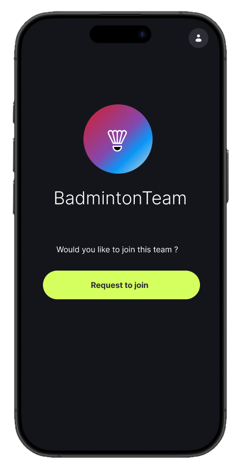 MomenTeam team join screen